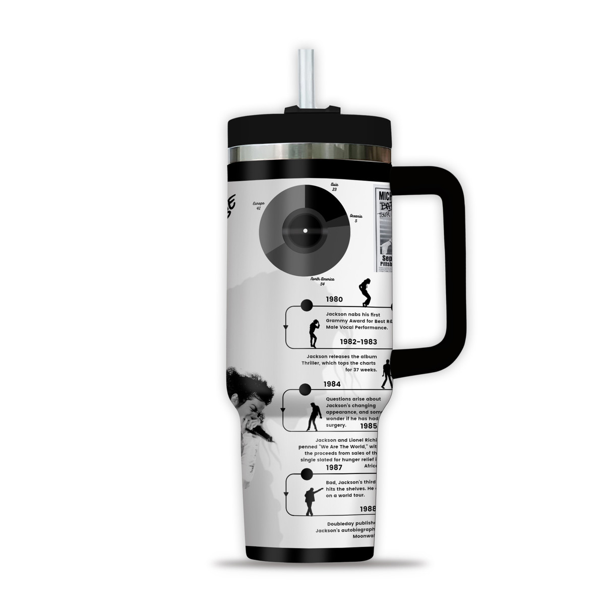 Michael Jackson Music Custom Stanley Cup 40 oz 30 oz Tumbler With Handle