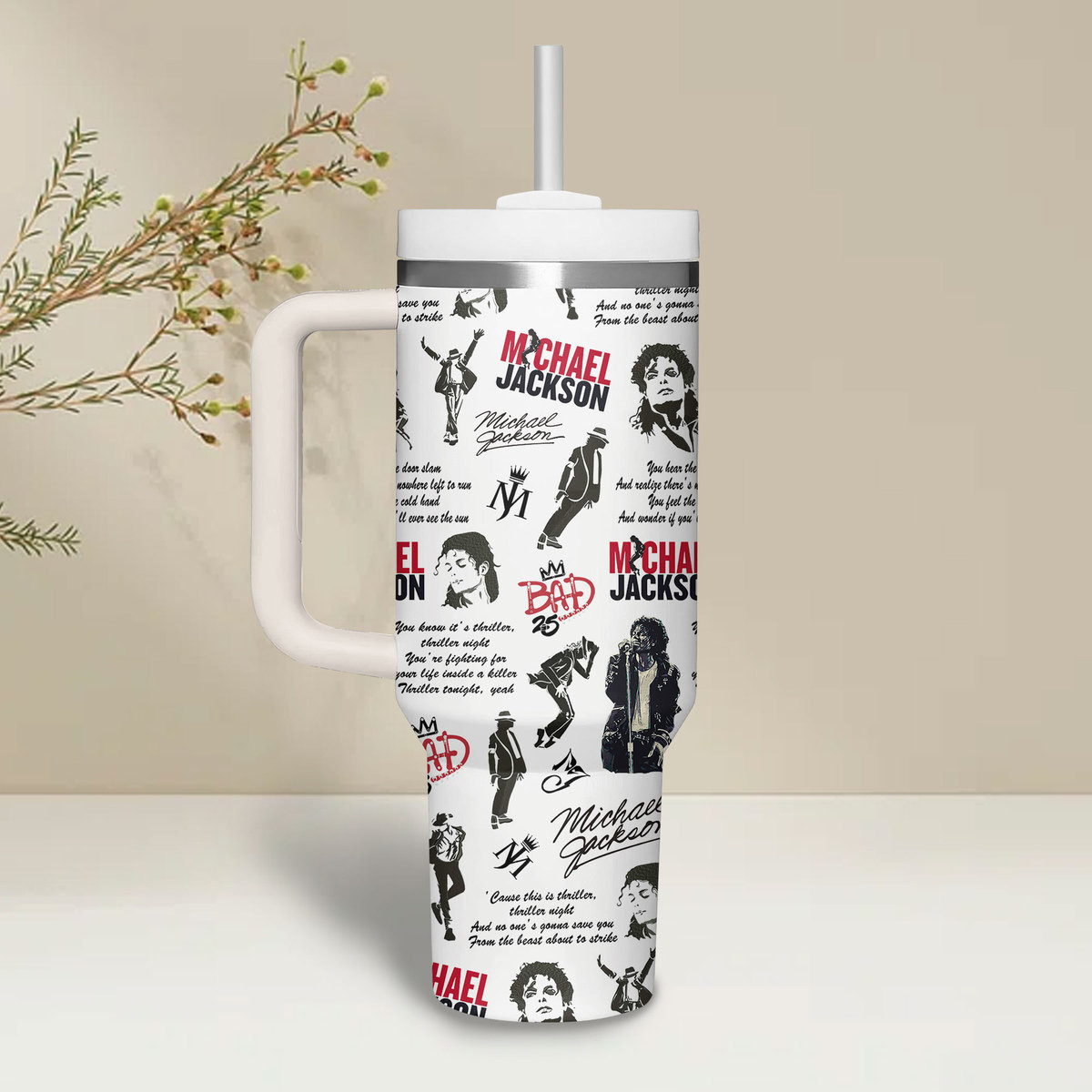 Michael Jackson Music Custom Stanley Cup 40 oz 30 oz Tumbler With Handle