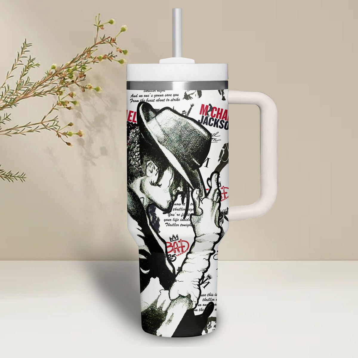 Michael Jackson Music Custom Stanley Cup 40 oz 30 oz Tumbler With Handle