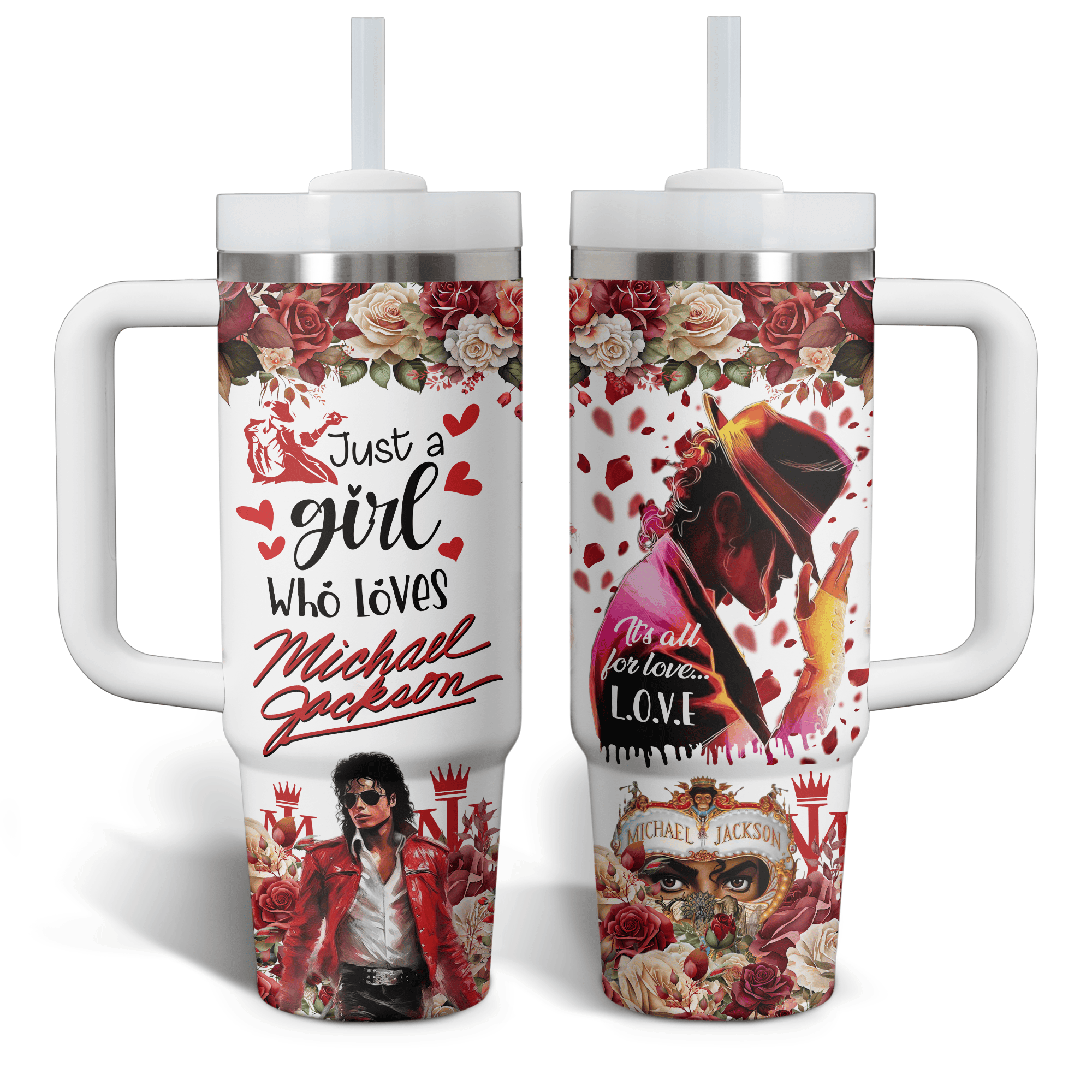 Michael Jackson Music Custom Stanley Cup 40 oz 30 oz Tumbler With Handle