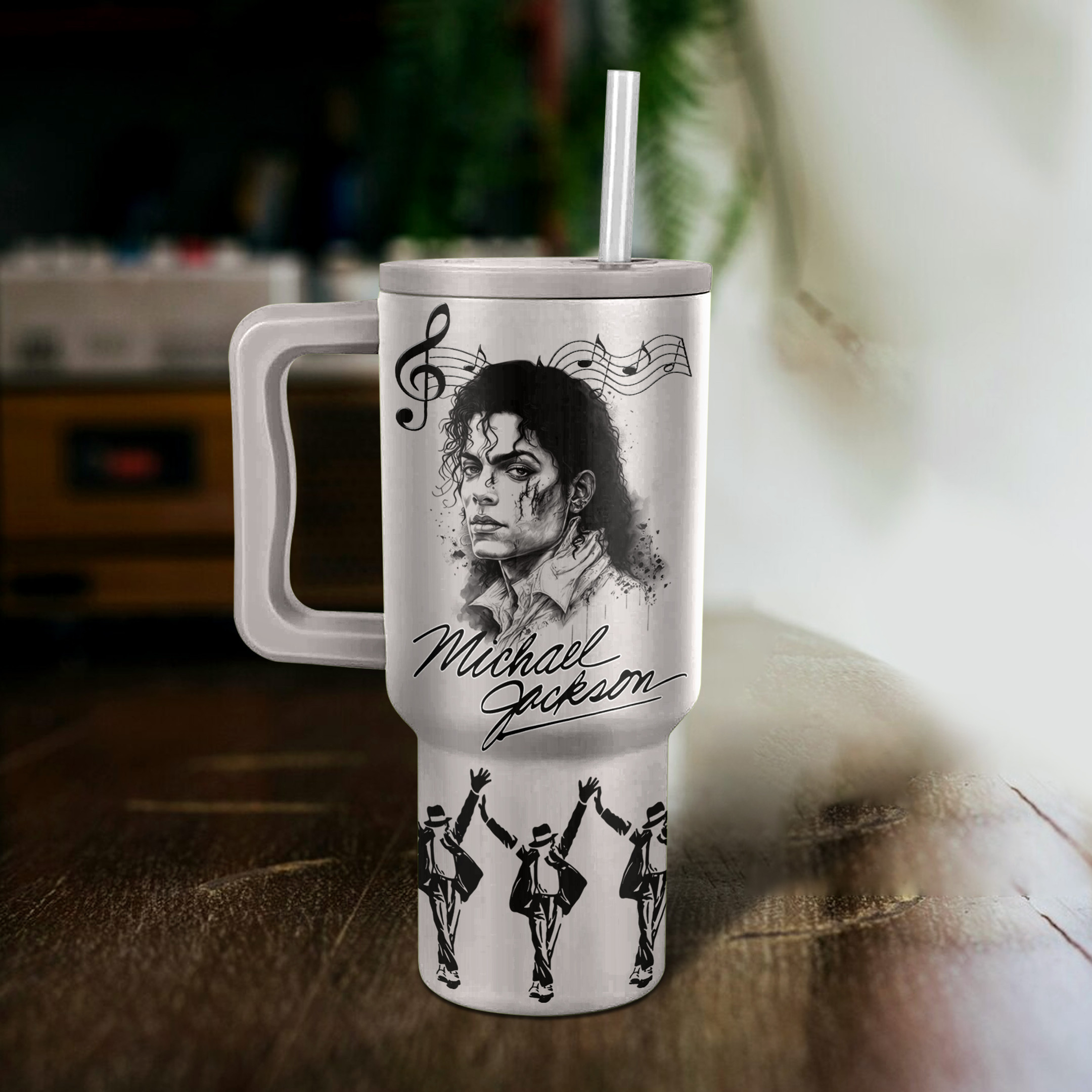 Michael Jackson Music Custom Stanley Cup 40 oz 30 oz Tumbler With Handle