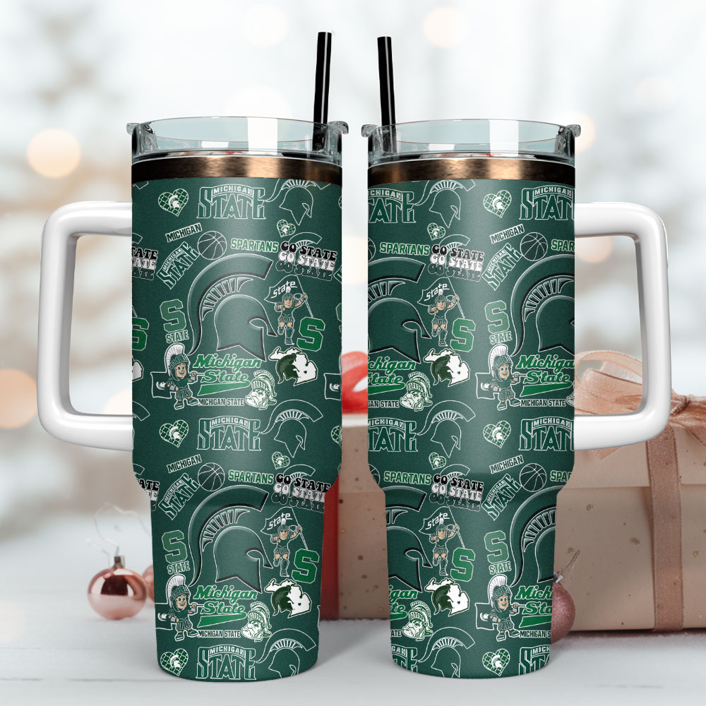 Michigan State Spartans NCAA Sport Custom Stanley Cup 40 oz 30 oz Tumbler With Handle