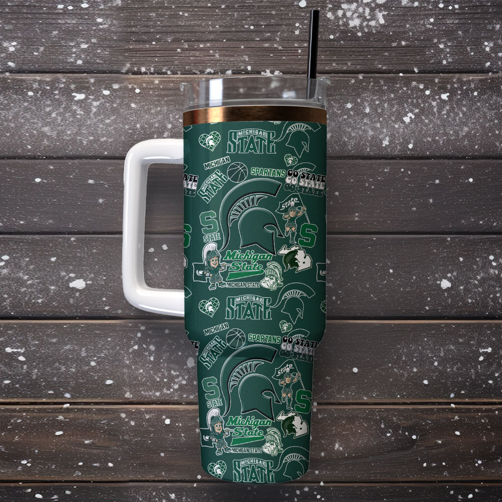Michigan State Spartans NCAA Sport Custom Stanley Cup 40 oz 30 oz Tumbler With Handle