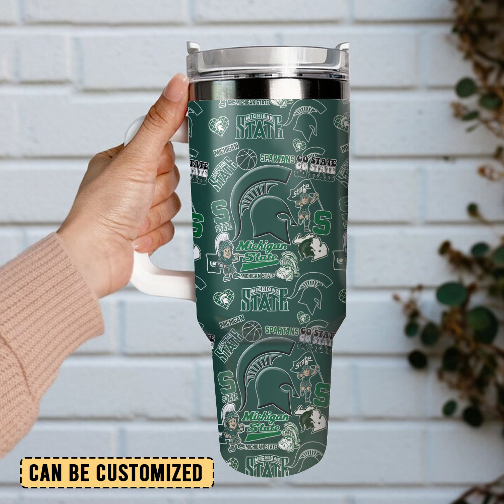Michigan State Spartans NCAA Sport Custom Stanley Cup 40 oz 30 oz Tumbler With Handle