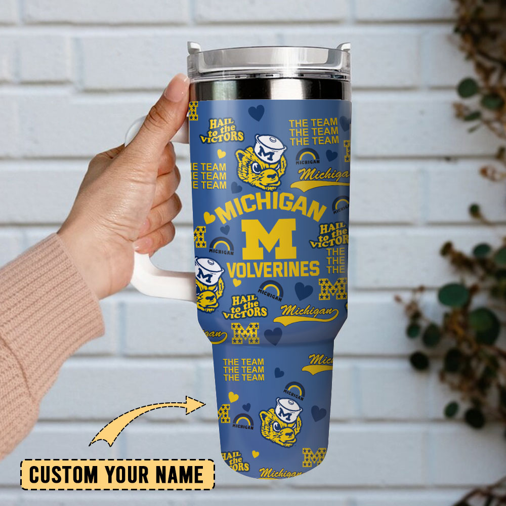 Michigan Wolverines Football NCAA Sport Custom Stanley Cup 40 oz 30 oz Tumbler With Handle