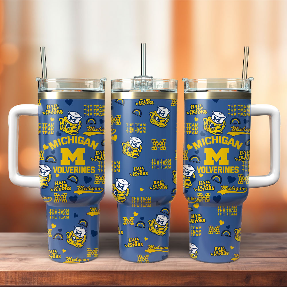Michigan Wolverines Football NCAA Sport Custom Stanley Cup 40 oz 30 oz Tumbler With Handle