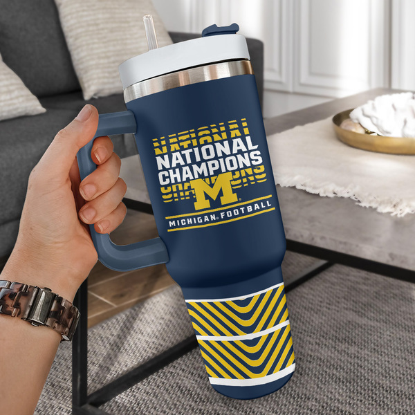 Michigan Wolverines NCAA Custom Stanley Cup 40 oz 30 oz Tumbler With Handle