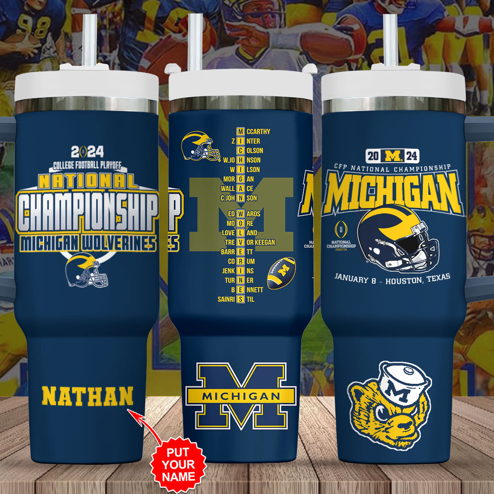 Michigan Wolverines NCAA Custom Stanley Cup 40 oz 30 oz Tumbler With Handle