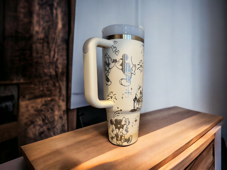 Mickey And Minnie Cartoon Custom Stanley Cup 40 oz 30 oz Tumbler With Handle