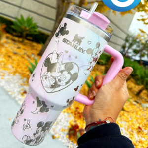 Mickey And Minnie Cartoon Custom Stanley Cup 40 oz 30 oz Tumbler With Handle