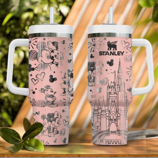 Mickey & Minnie Mouse Disney Cartoon Custom Stanley Cup 40 oz 30 oz Tumbler With Handle