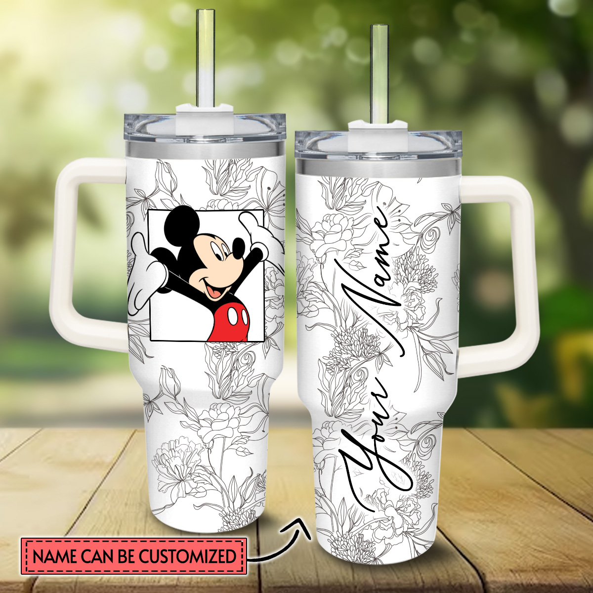 Mickey Mouse And Friends Cartoon Custom Stanley Cup 40 oz 30 oz Tumbler With Handle