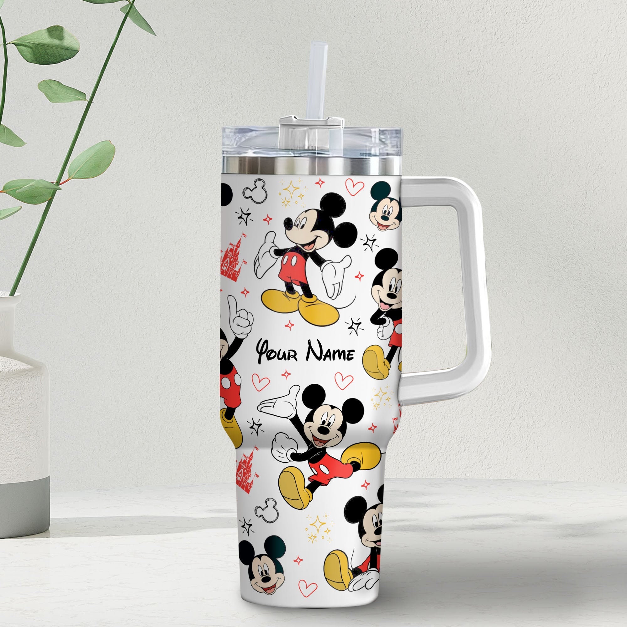 Mickey Mouse Disney Cartoon Custom Stanley Cup 40 oz 30 oz Tumbler With Handle