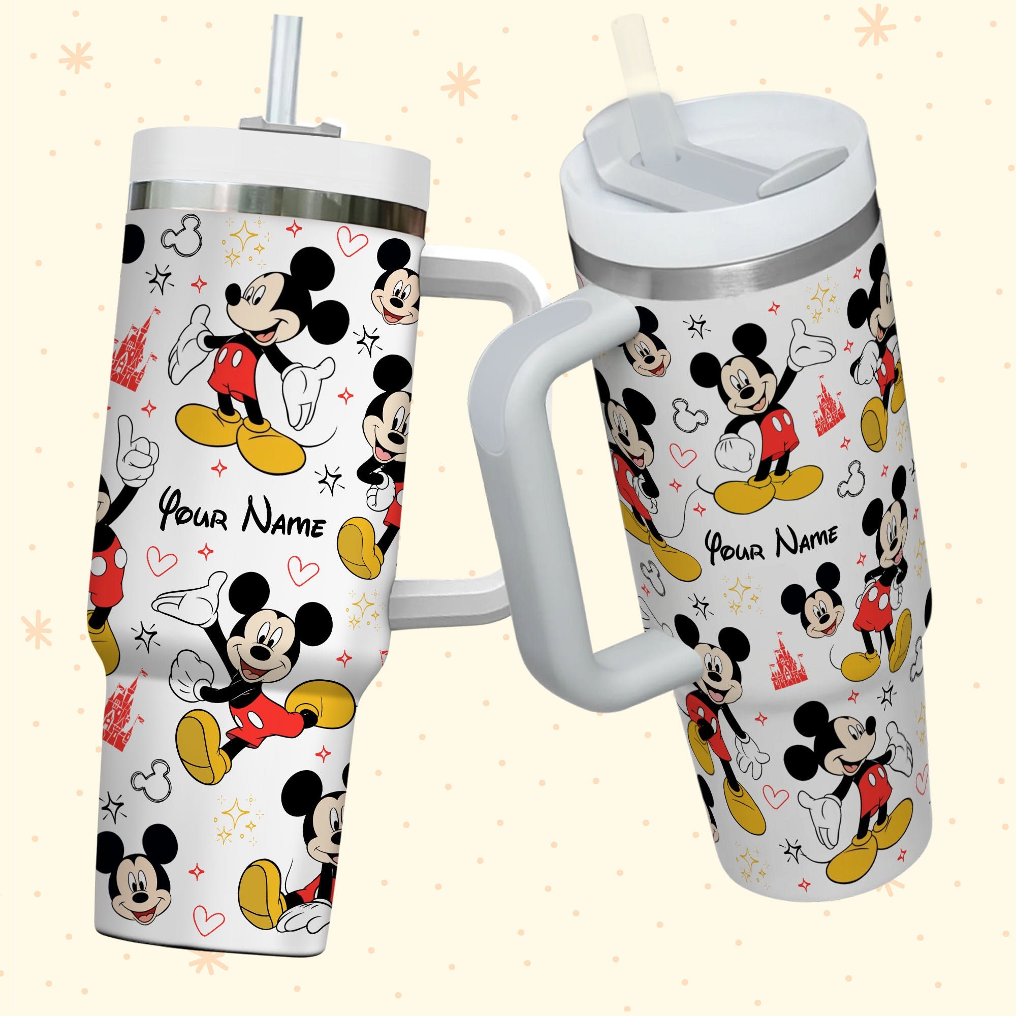Mickey Mouse Disney Cartoon Custom Stanley Cup 40 oz 30 oz Tumbler With Handle