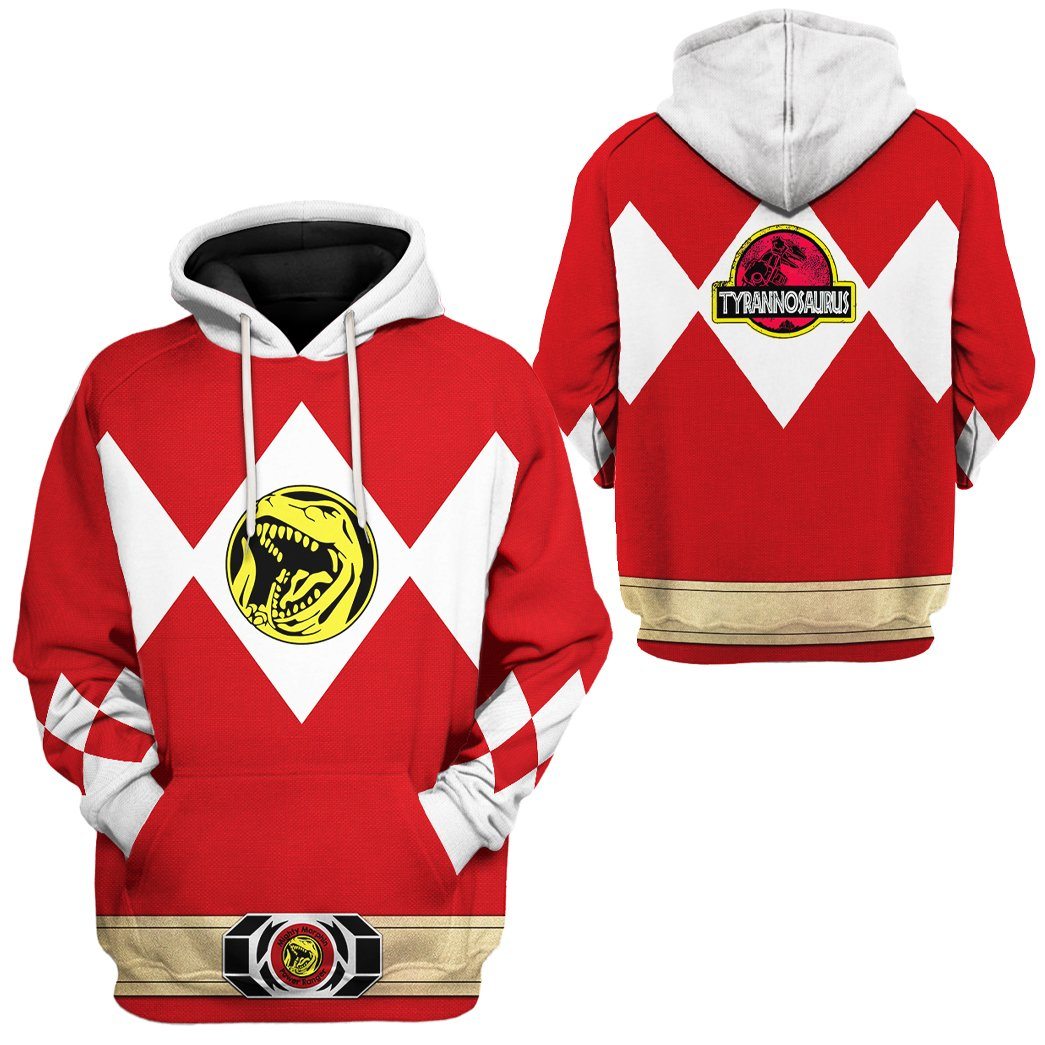 Mighty Morphin Power Ranger Red Costume Hoodie Sweatshirt T-Shirt Sweatpants Tracksuit - Stormmerch Exclusive