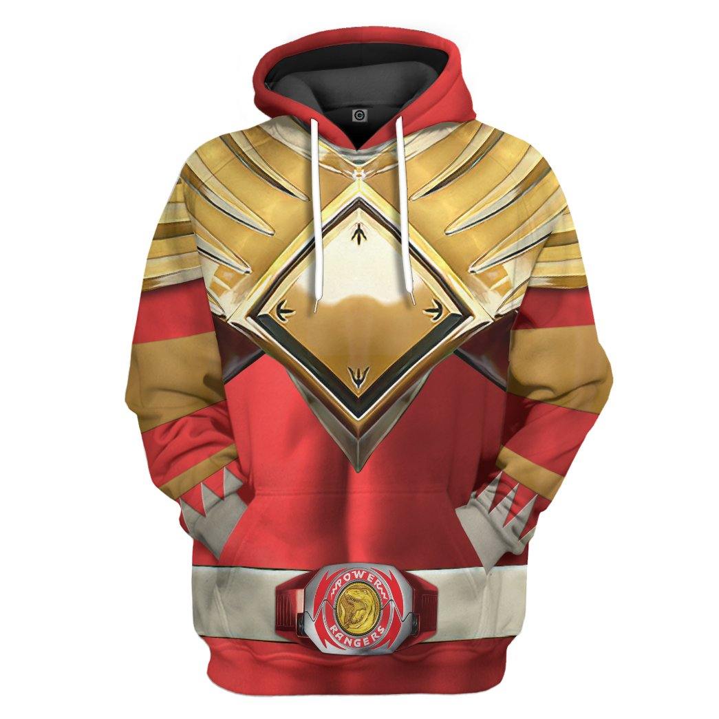 Mighty Morphin Red 2 Power Rangers Costume Hoodie Sweatshirt T-Shirt Sweatpants Tracksuit - Stormmerch Exclusive