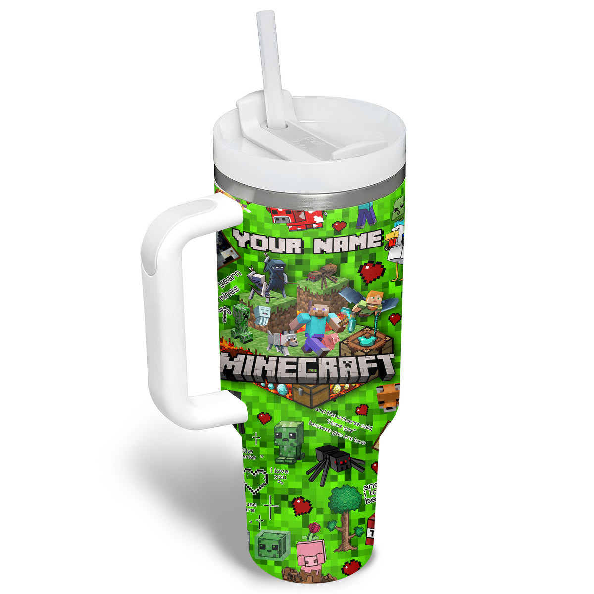 Minecraft Games Custom Stanley Cup 40 oz 30 oz Tumbler With Handle