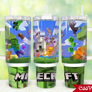 Minecraft Games Custom Stanley Cup 40 oz 30 oz Tumbler With Handle