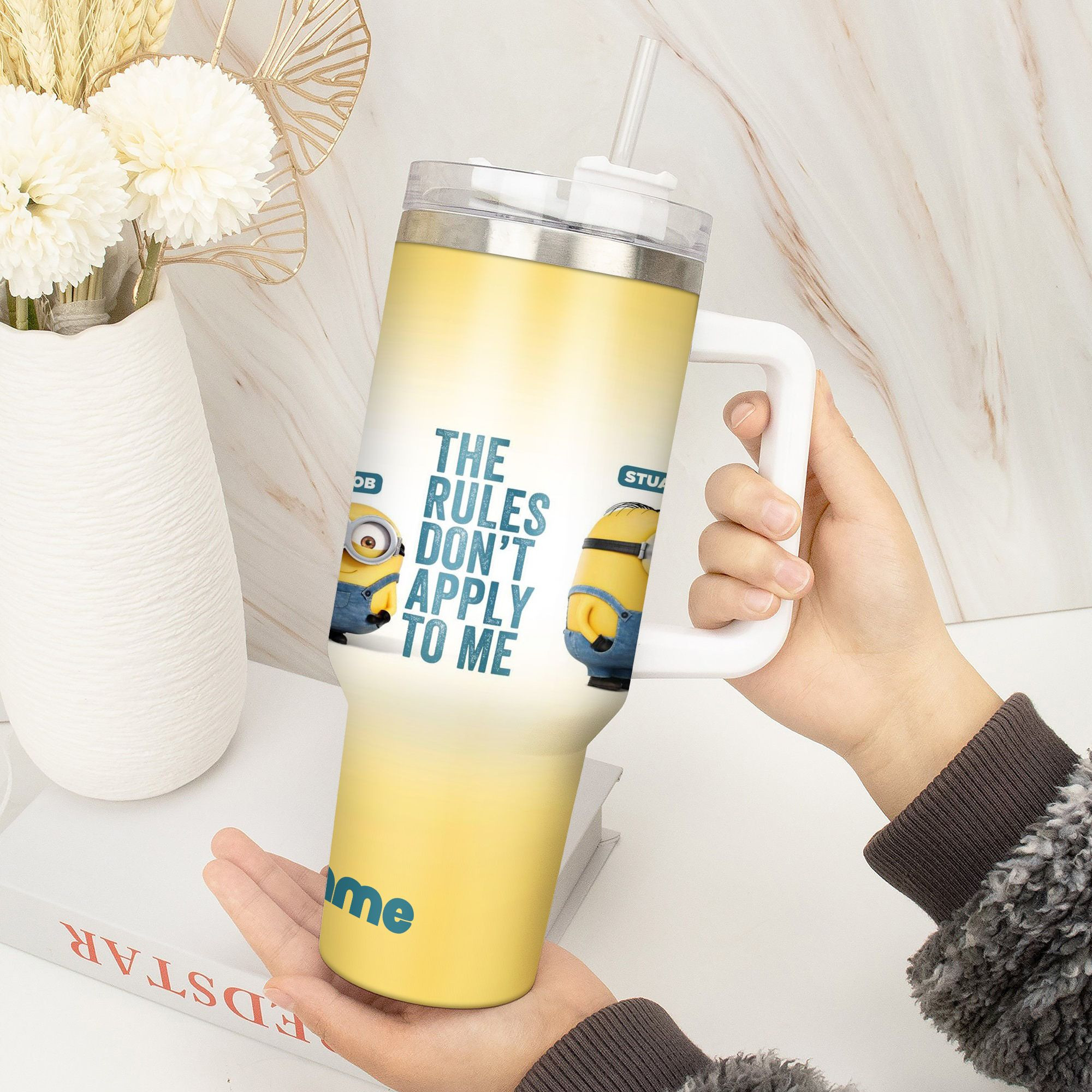 Minion Cartoon Custom Stanley Cup 40 oz 30 oz Tumbler With Handle