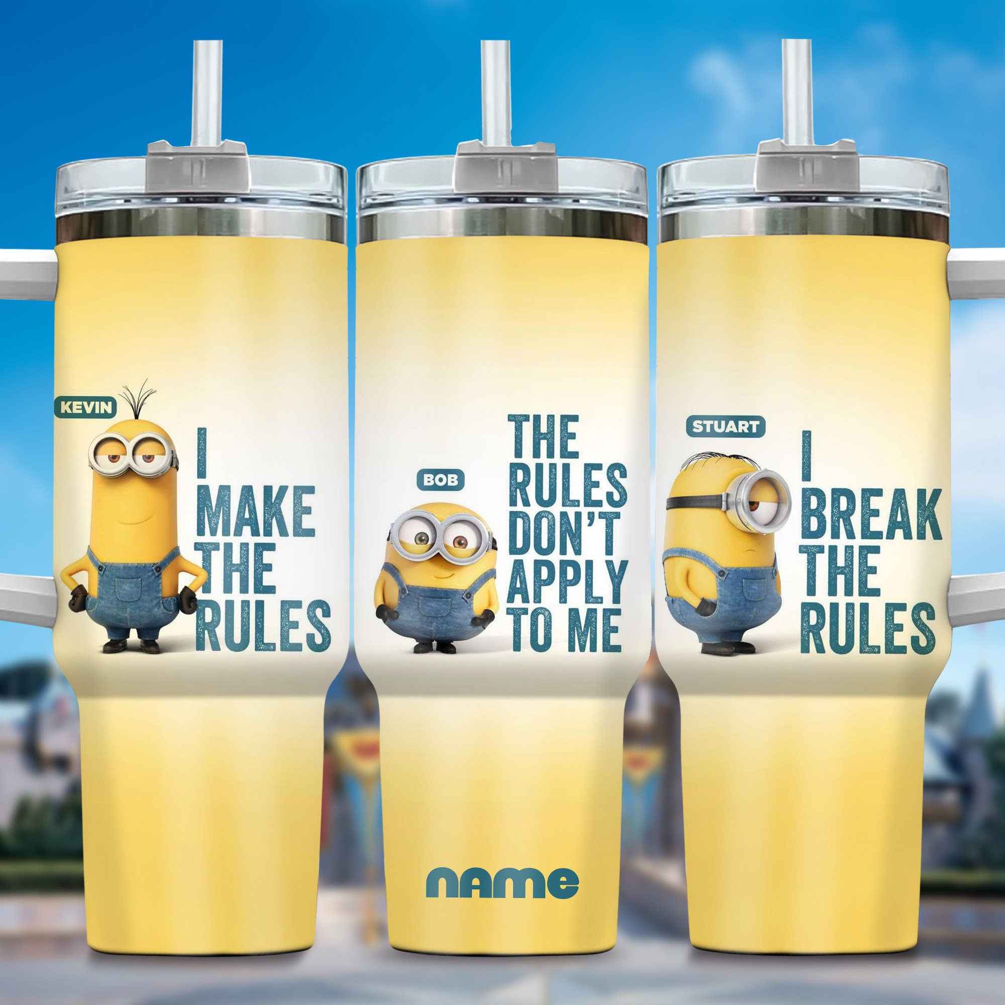 Minion Cartoon Custom Stanley Cup 40 oz 30 oz Tumbler With Handle