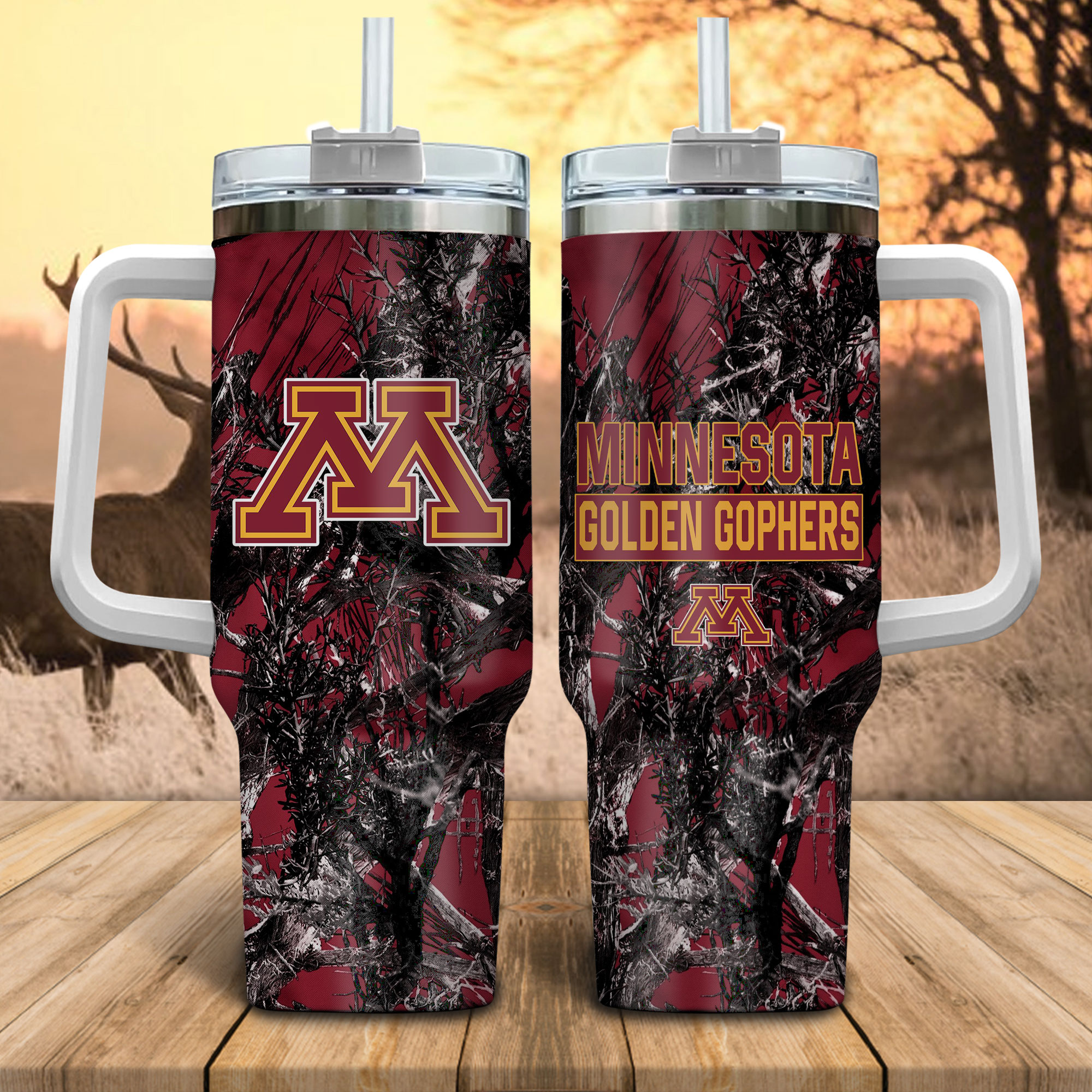 Minnesota Golden Gophers NCAA Hunting Custom Stanley Cup 40 oz 30 oz Tumbler With Handle