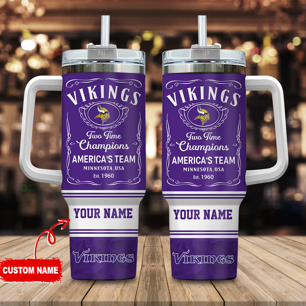 Minnesota Vikings NFL Custom Stanley Cup 40 oz 30 oz Tumbler With Handle