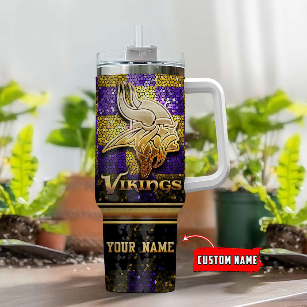Minnesota Vikings NFL Custom Stanley Cup 40 oz 30 oz Tumbler With Handle