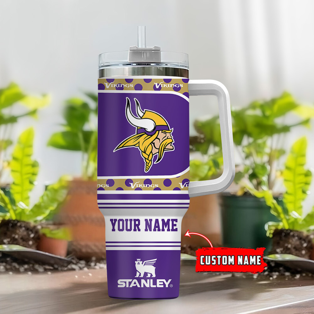 Minnesota Vikings NFL Custom Stanley Cup 40 oz 30 oz Tumbler With Handle