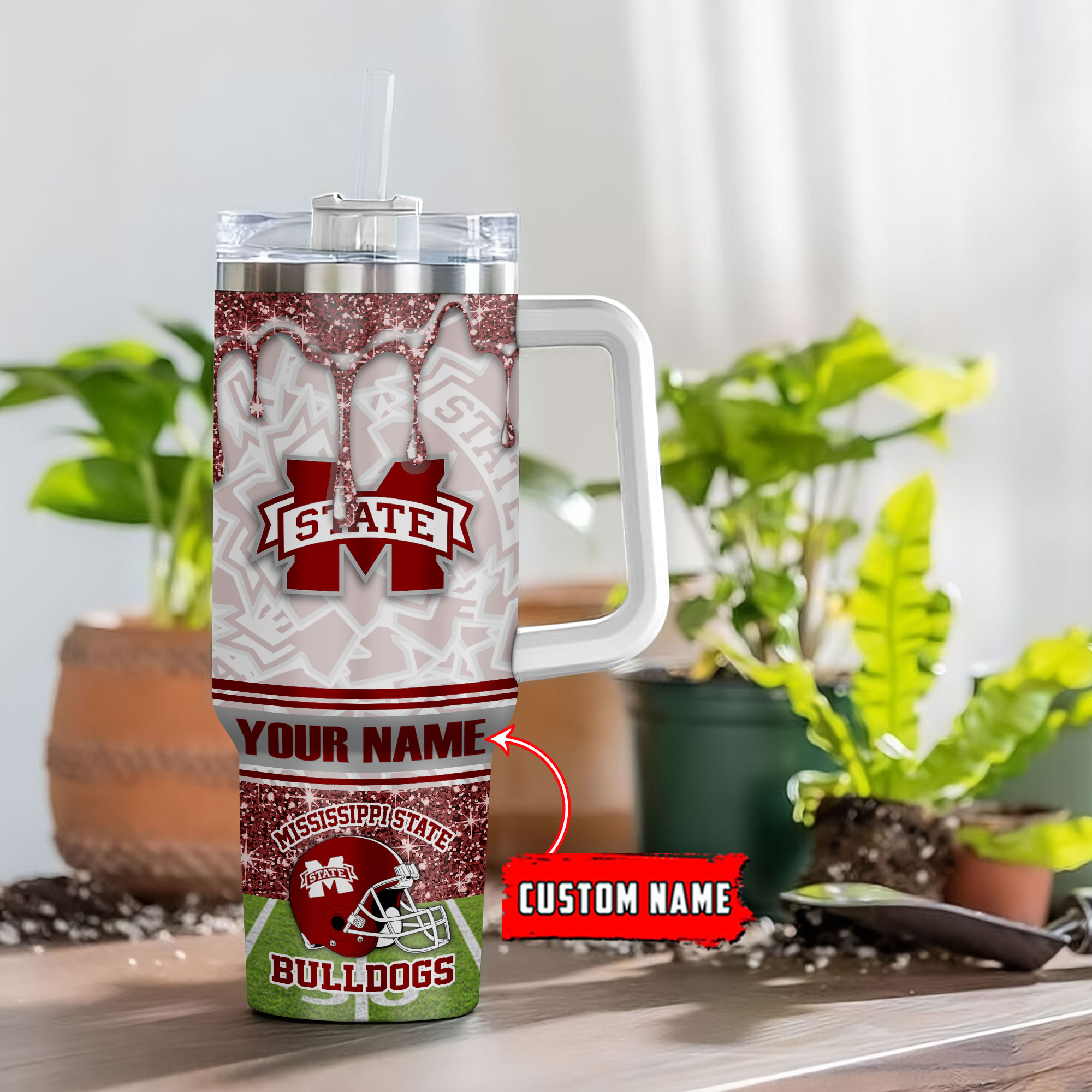 Mississippi State Bulldogs NCAA Custom Stanley Cup 40 oz 30 oz Tumbler With Handle