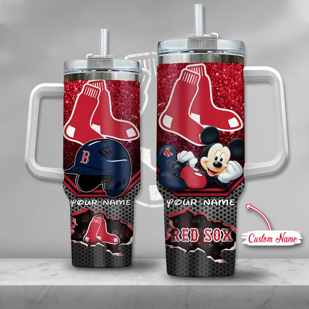 MLB Boston Red Sox Mickey Mouse Custom Stanley Cup 40 oz 30 oz Tumbler With Handle
