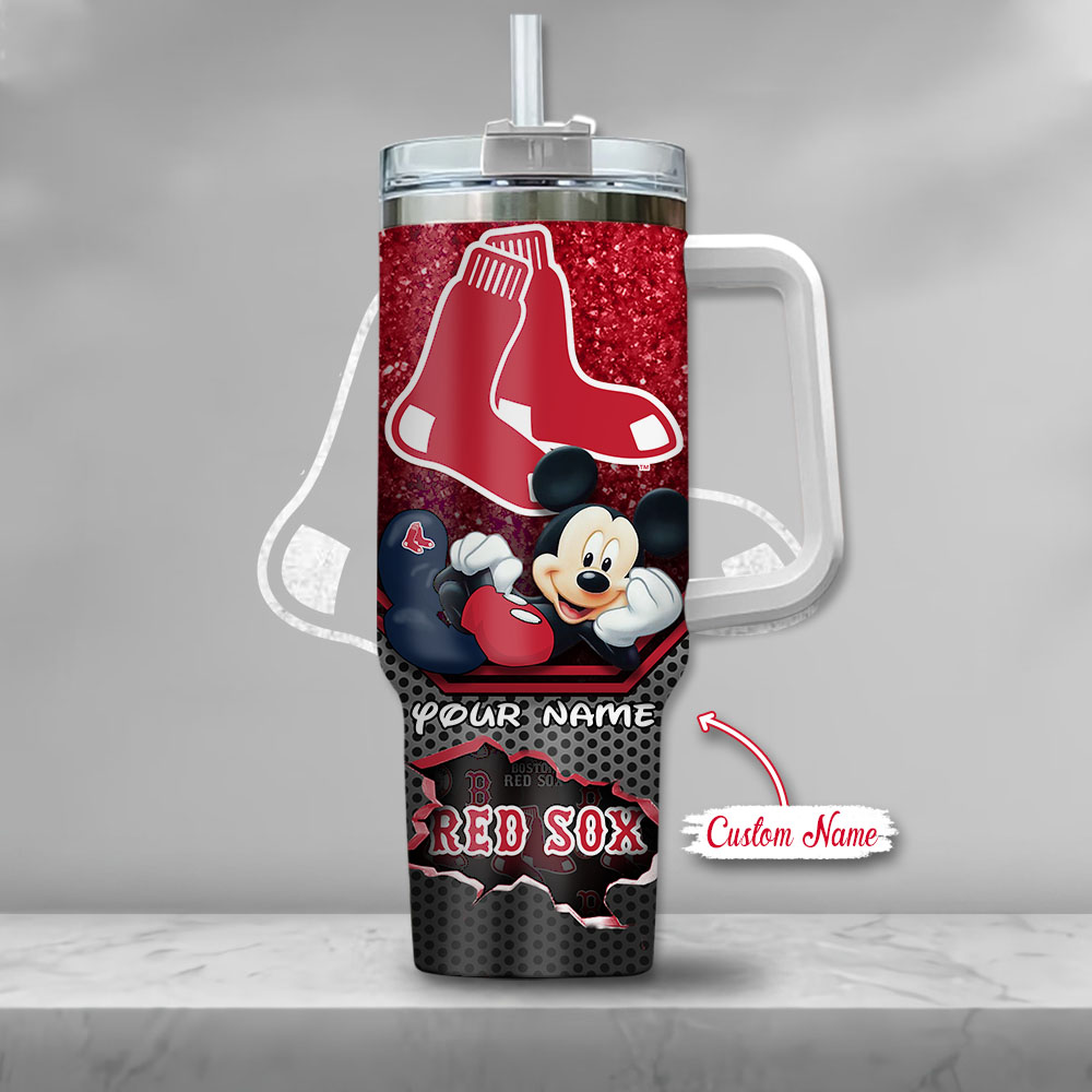 MLB Boston Red Sox Mickey Mouse Custom Stanley Cup 40 oz 30 oz Tumbler With Handle