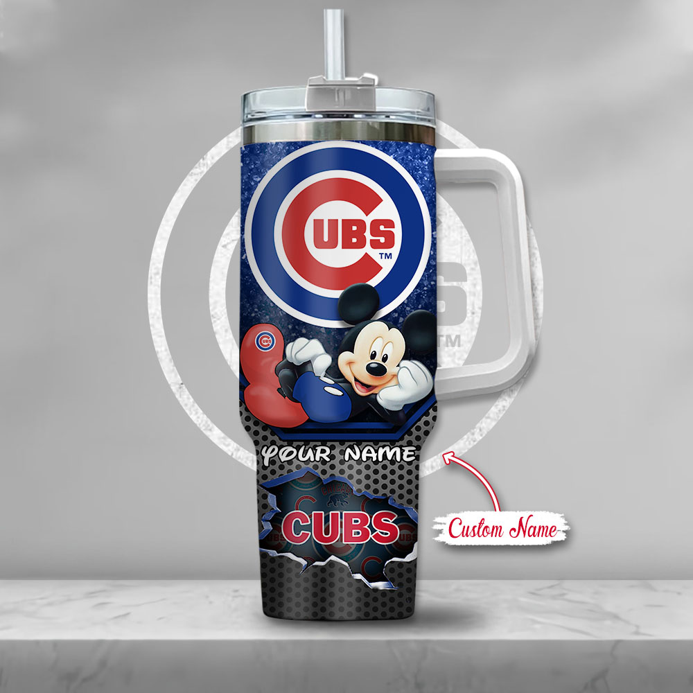 MLB Chicago Cubs Mickey Mouse Custom Stanley Cup 40 oz 30 oz Tumbler With Handle