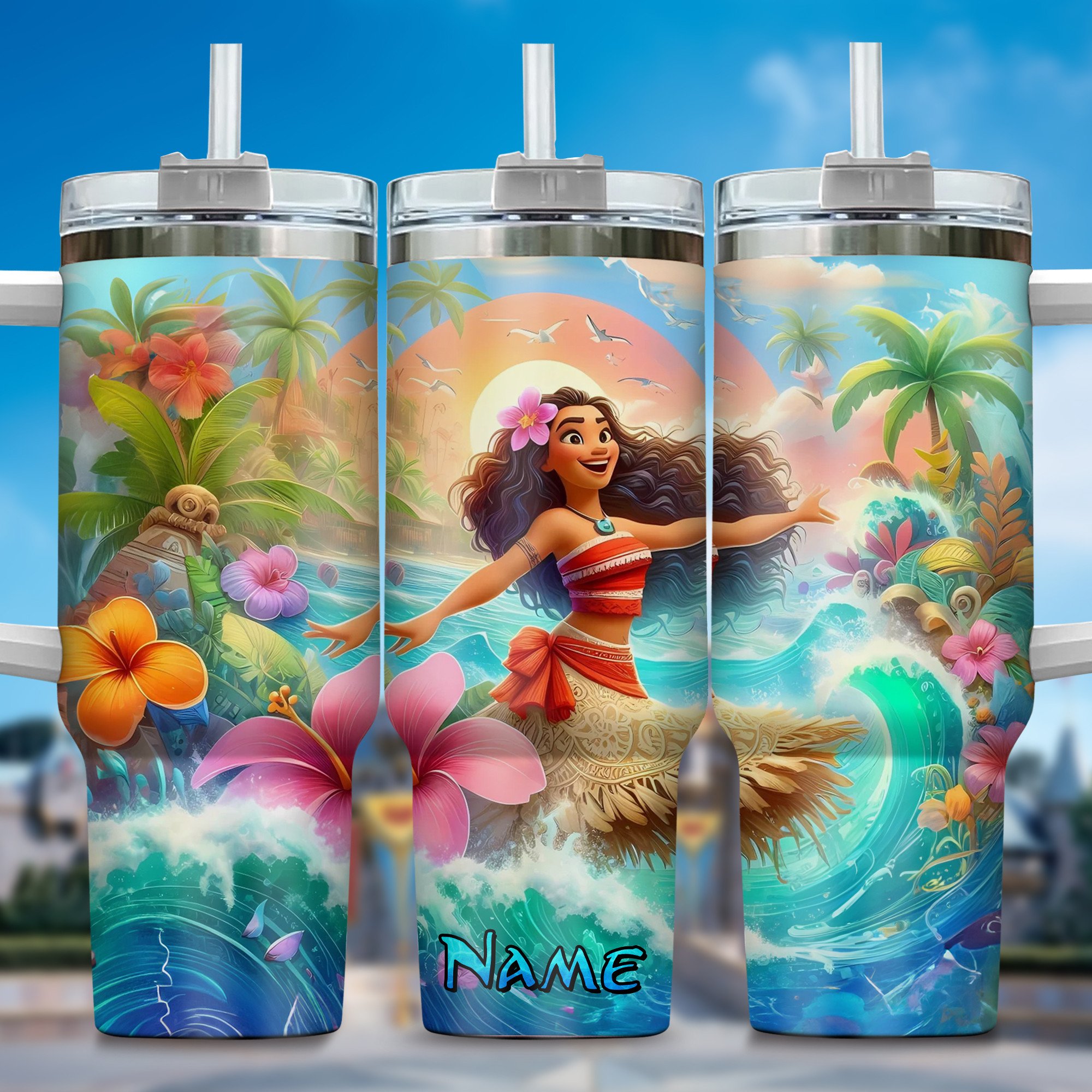 Moana Movies Custom Stanley Cup 40 oz 30 oz Tumbler With Handle