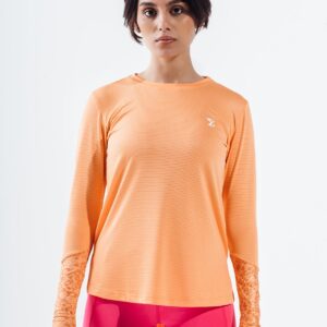 Mock Orange Basic Gym Sport Workout Long Sleeve T-Shirt