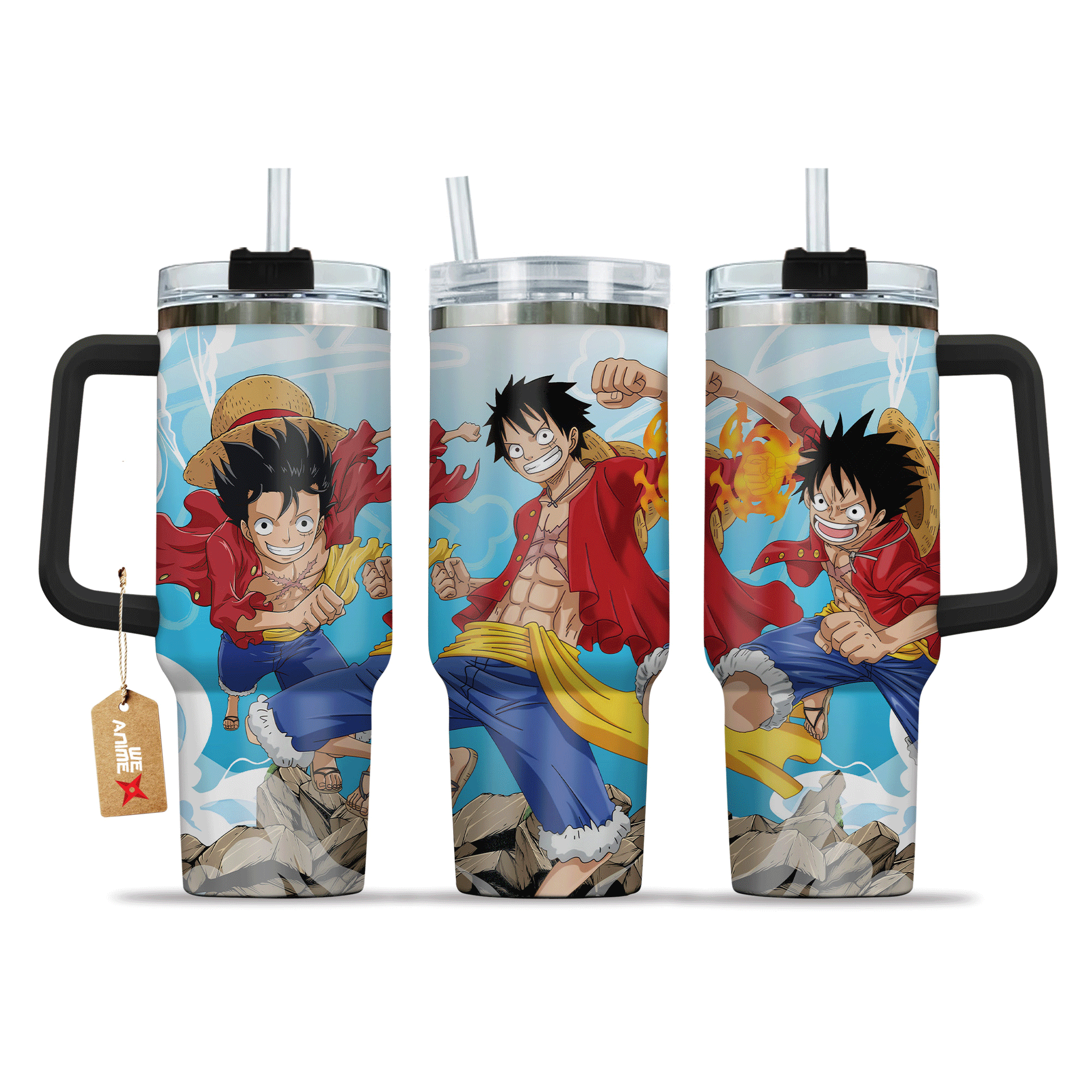 Monkey D. Luffy One Piece Anime Custom Stanley Cup 40 oz 30 oz Tumbler With Handle