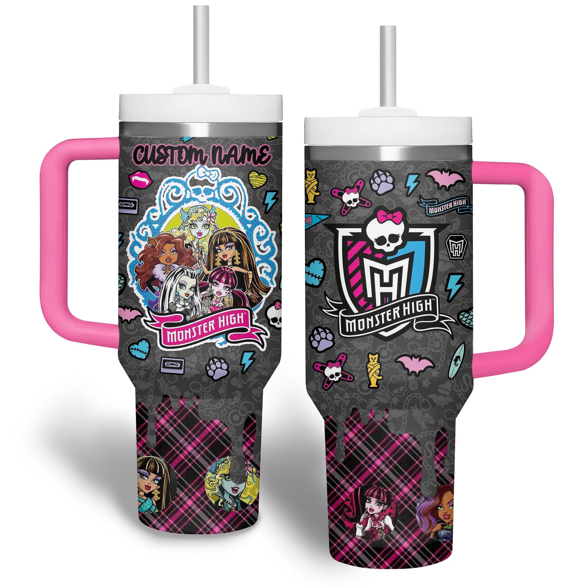 Monster High Cartoon Custom Stanley Cup 40 oz 30 oz Tumbler With Handle