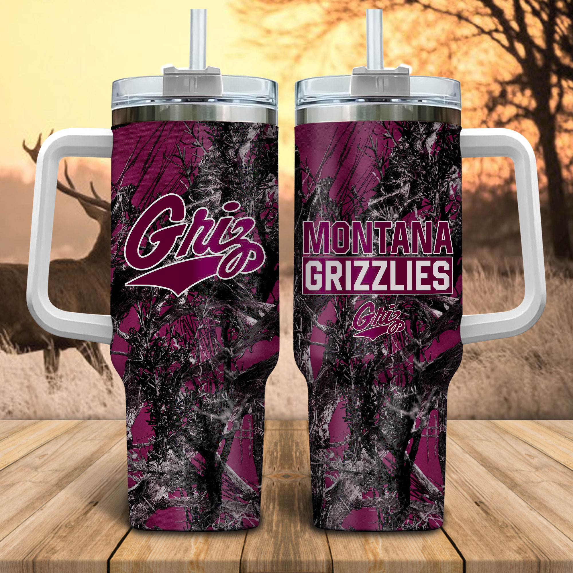 Montana Grizzlies NCAA Hunting Custom Stanley Cup 40 oz 30 oz Tumbler With Handle