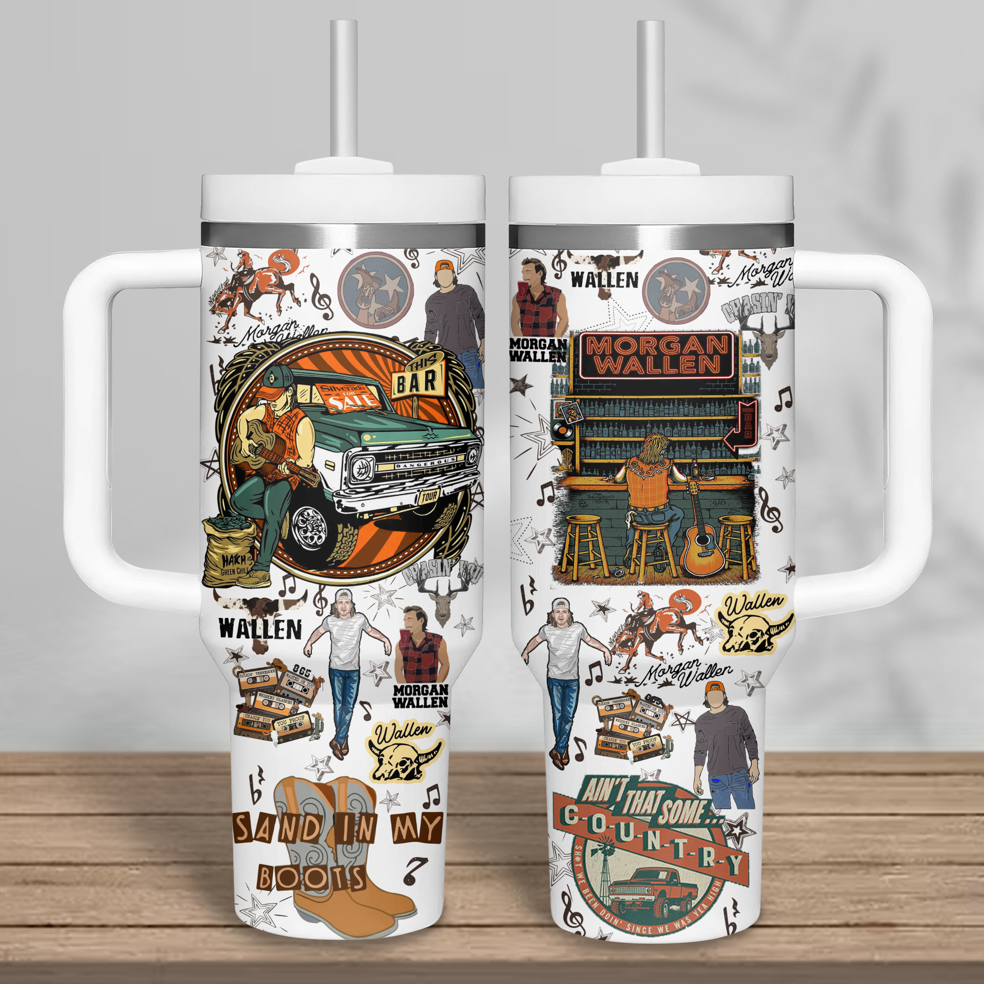 Morgan Wallen Music Custom Stanley Cup 40 oz 30 oz Tumbler With Handle