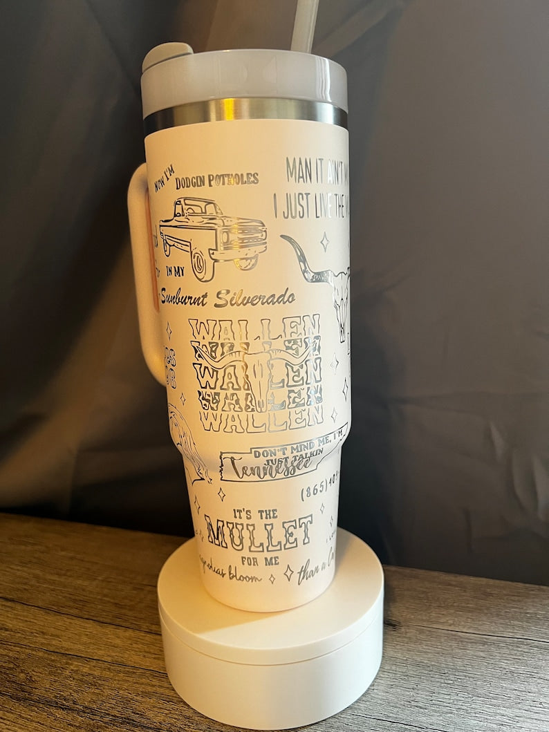 Morgan Wallen Music Custom Stanley Cup 40 oz 30 oz Tumbler With Handle