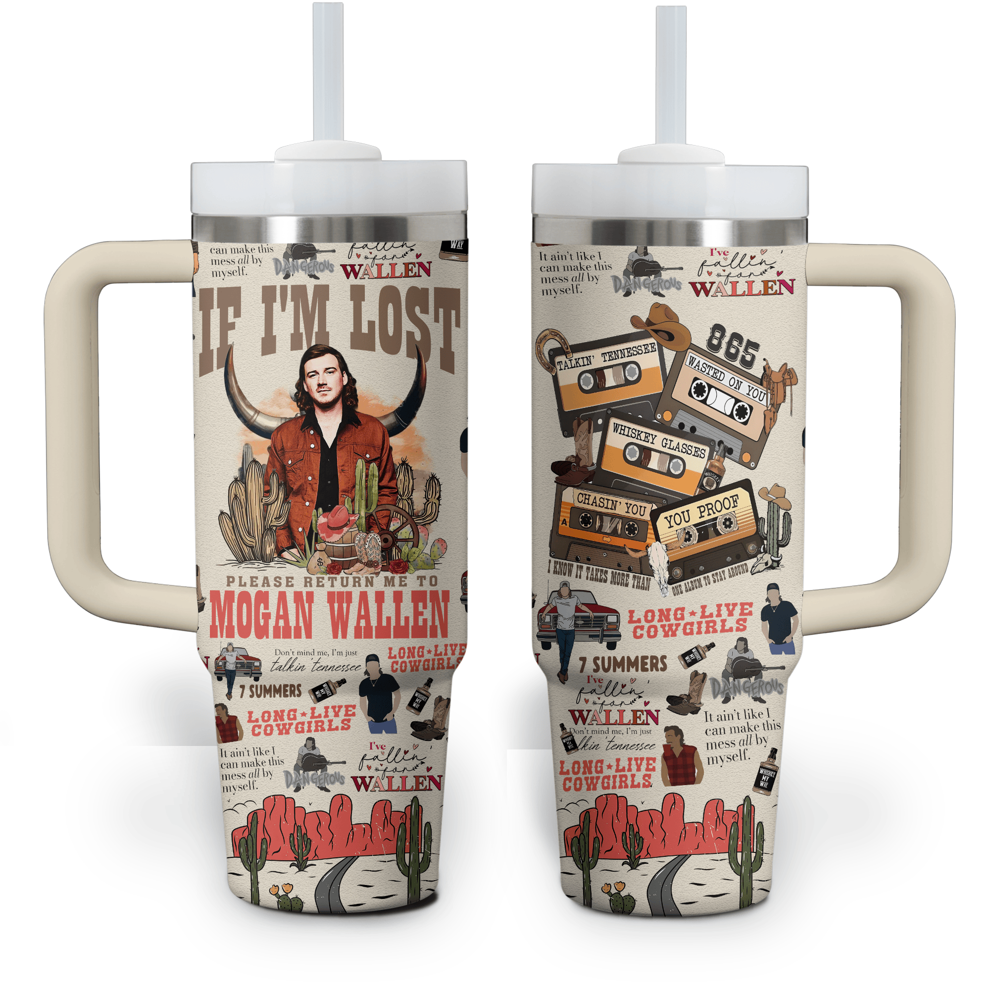 Morgan Wallen Music Custom Stanley Cup 40 oz 30 oz Tumbler With Handle