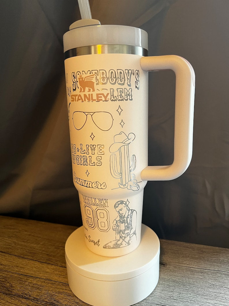 Morgan Wallen Music Custom Stanley Cup 40 oz 30 oz Tumbler With Handle