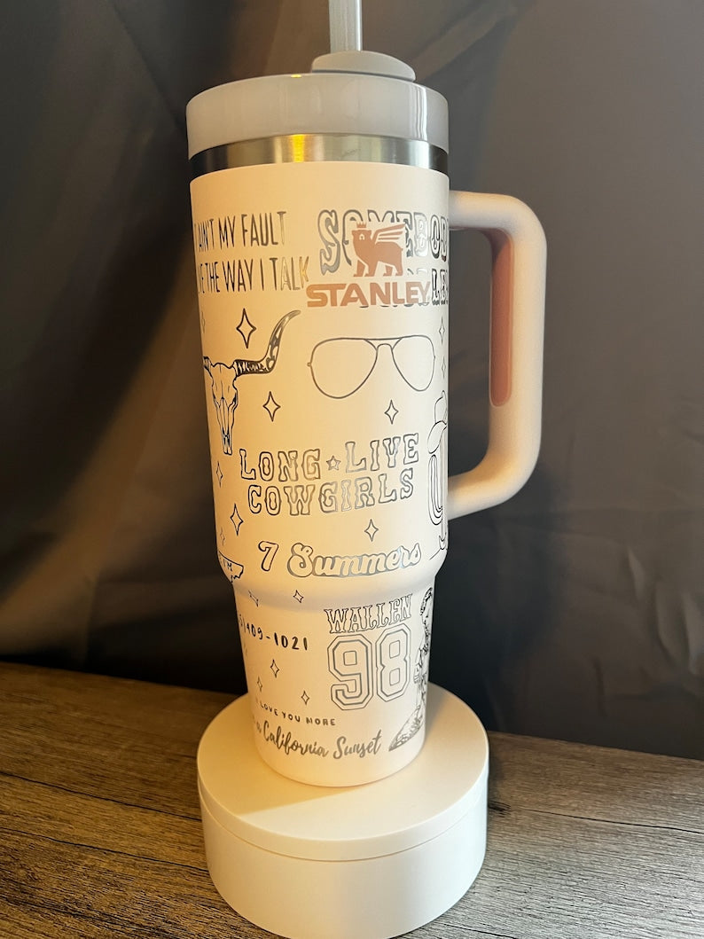 Morgan Wallen Music Custom Stanley Cup 40 oz 30 oz Tumbler With Handle