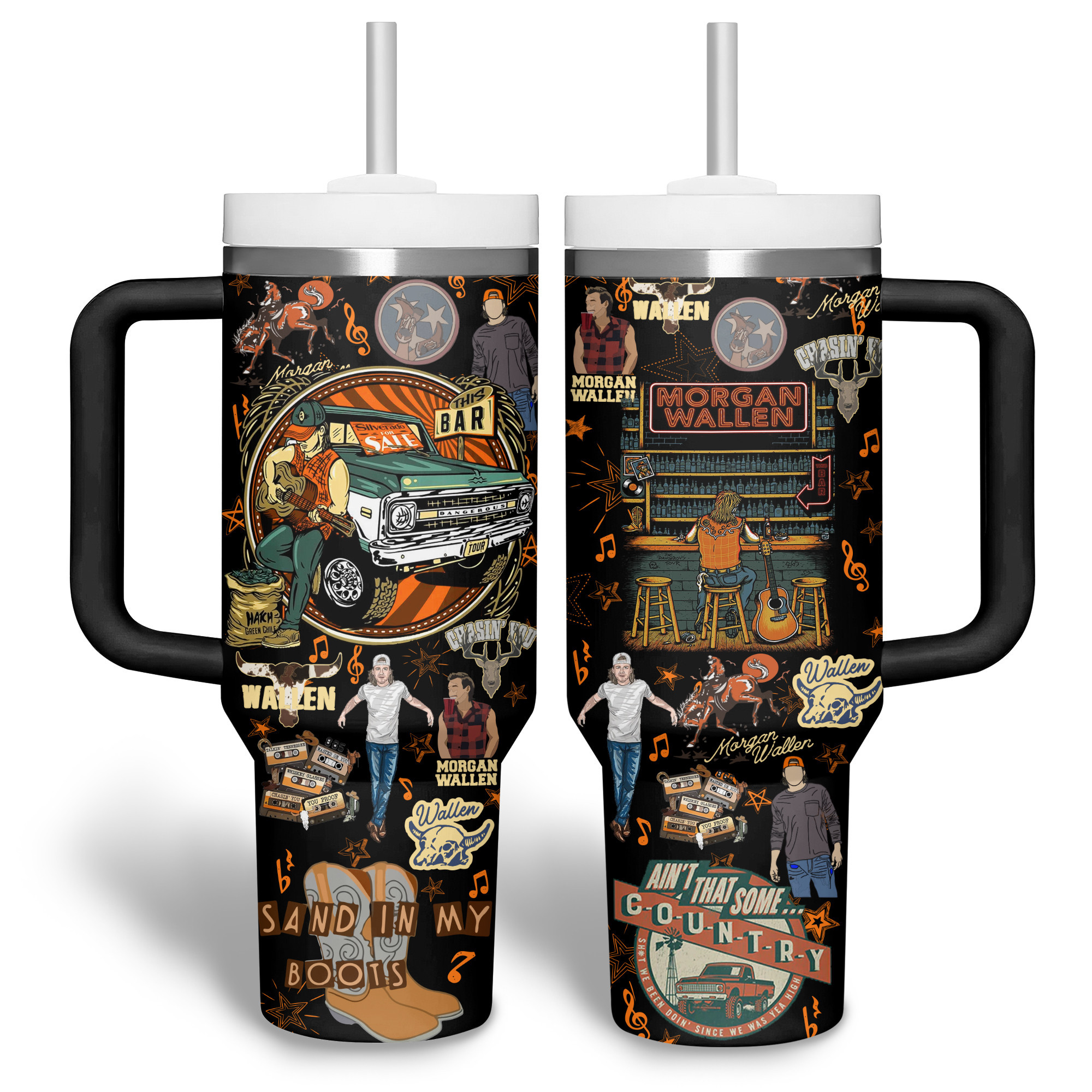 Morgan Wallen Music Custom Stanley Cup 40 oz 30 oz Tumbler With Handle