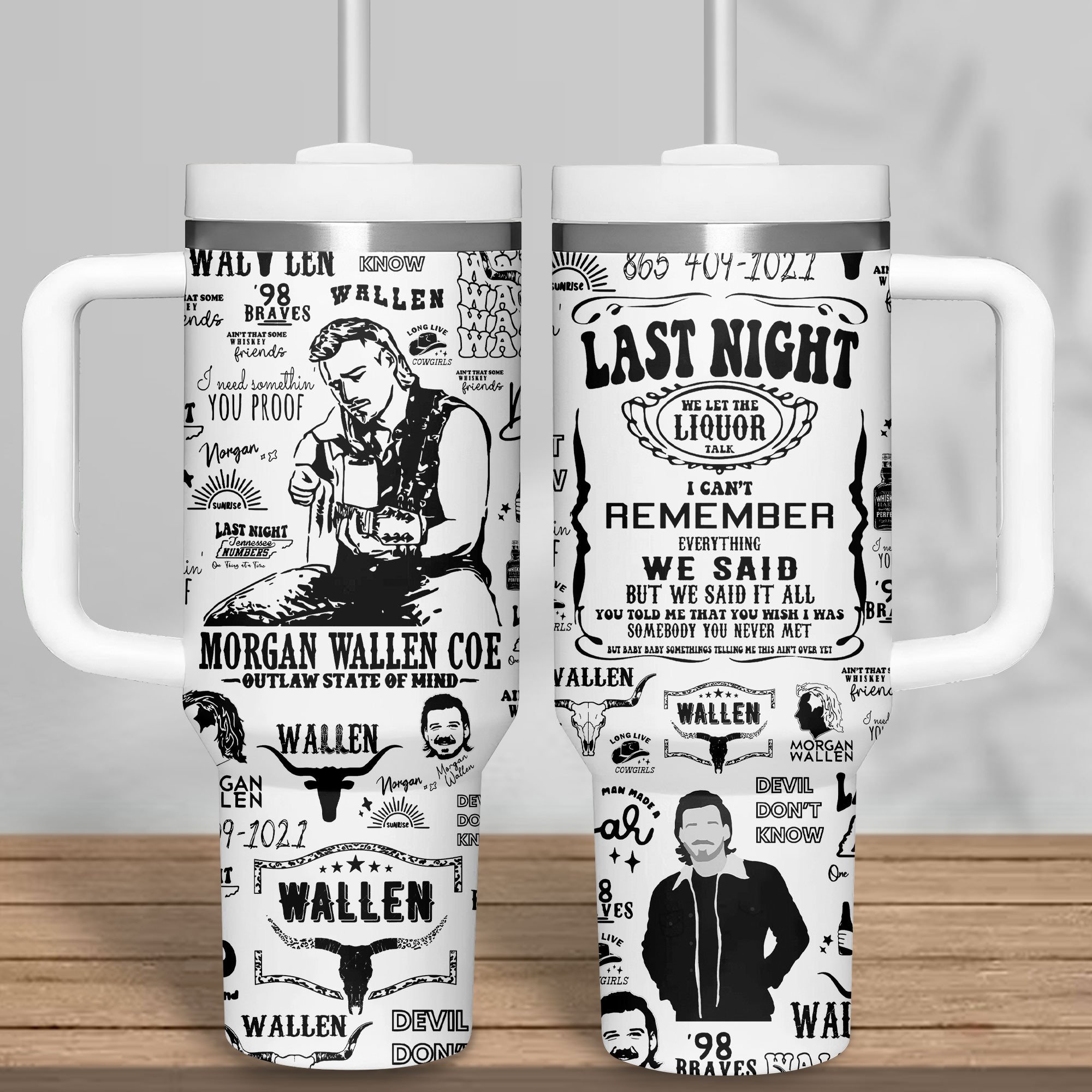 Morgan Wallen Music Custom Stanley Cup 40 oz 30 oz Tumbler With Handle