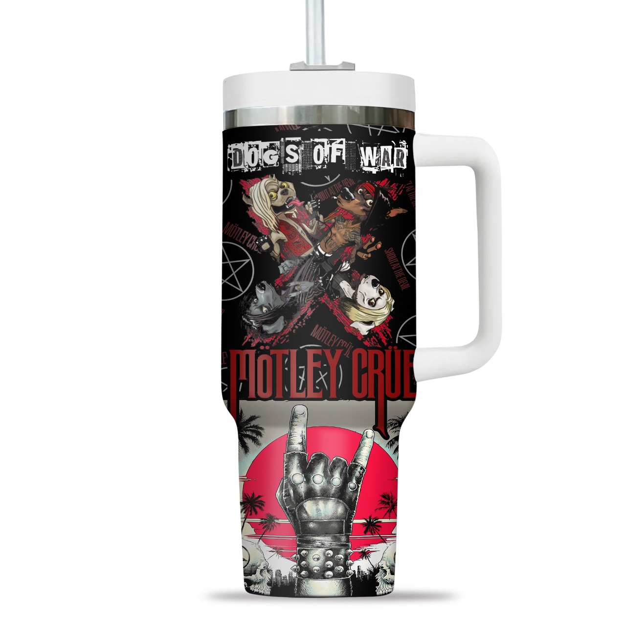Motley Crue Music Custom Stanley Cup 40 oz 30 oz Tumbler With Handle