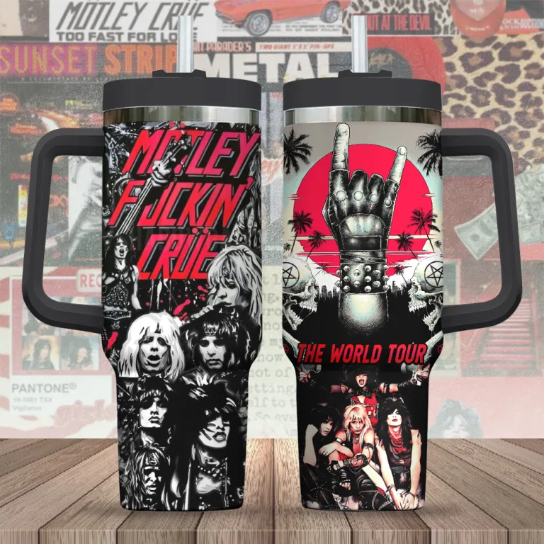 Motley Crue Music Custom Stanley Cup 40 oz 30 oz Tumbler With Handle