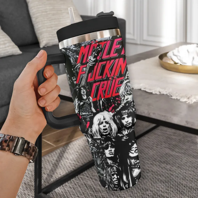 Motley Crue Music Custom Stanley Cup 40 oz 30 oz Tumbler With Handle