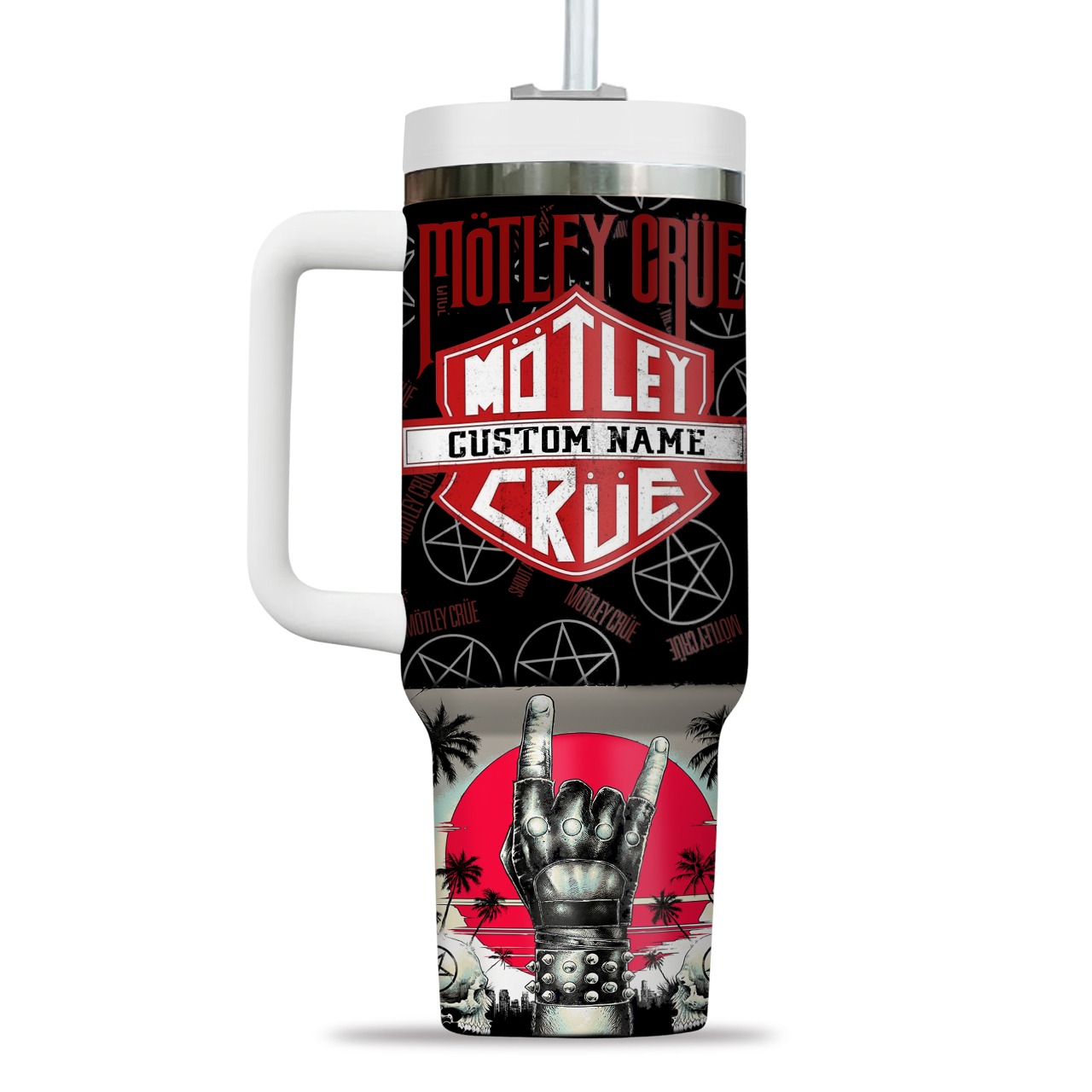 Motley Crue Music Custom Stanley Cup 40 oz 30 oz Tumbler With Handle