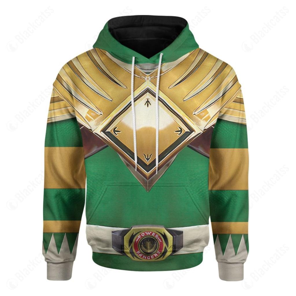 Movie Mighty Morphin Green Power Rangers Costume Hoodie Sweatshirt T-Shirt Sweatpants Tracksuit - Stormmerch Exclusive