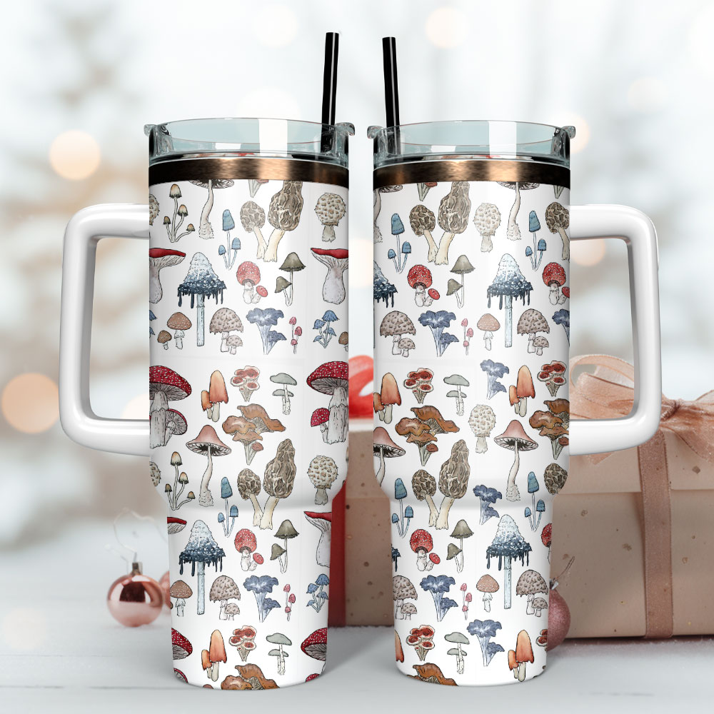 Mushroom Patterns Custom Stanley Cup 40 oz 30 oz Tumbler With Handle